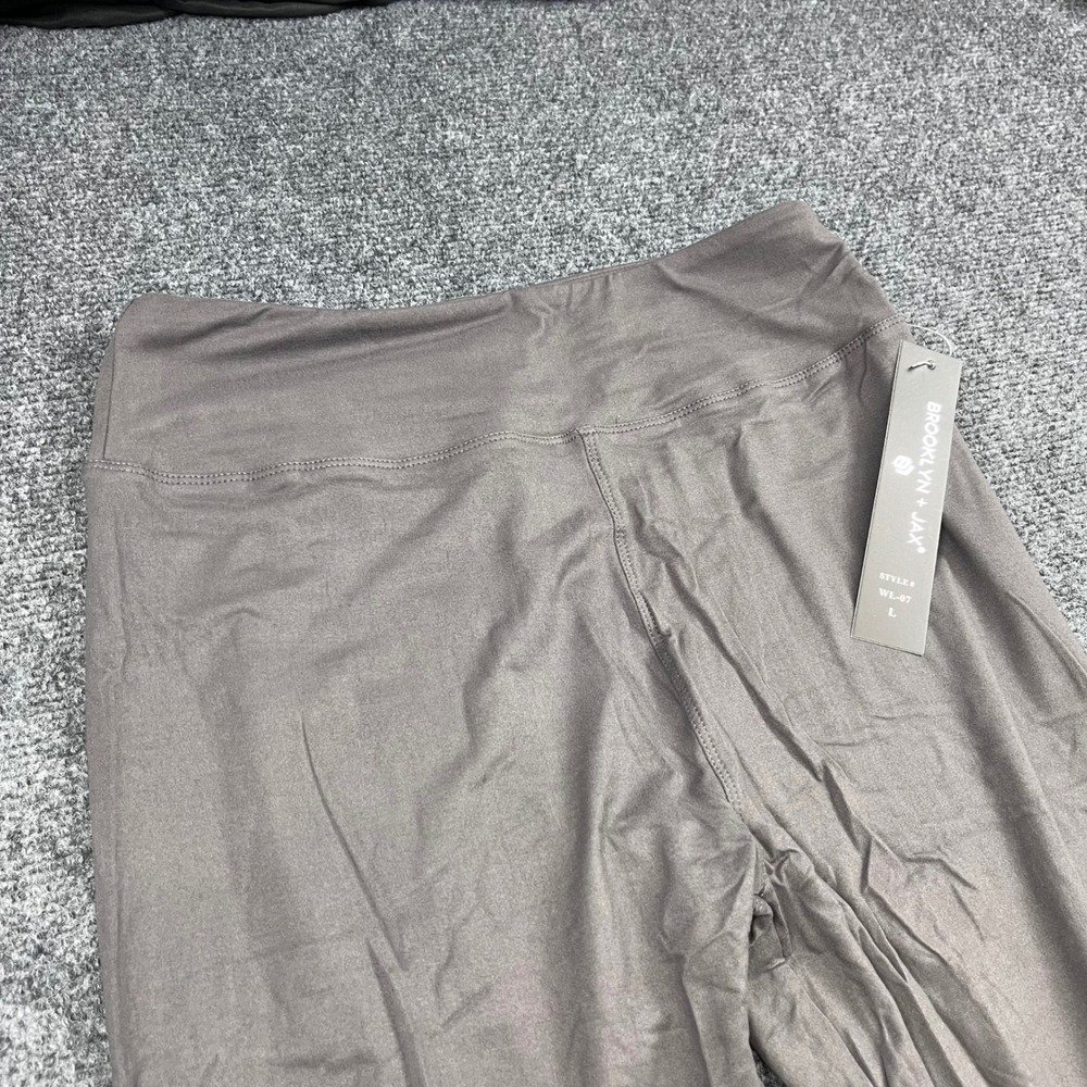 Brooklyn + Jax High Waist Athleisure Yoga Taupe Brown Leggings WL-07